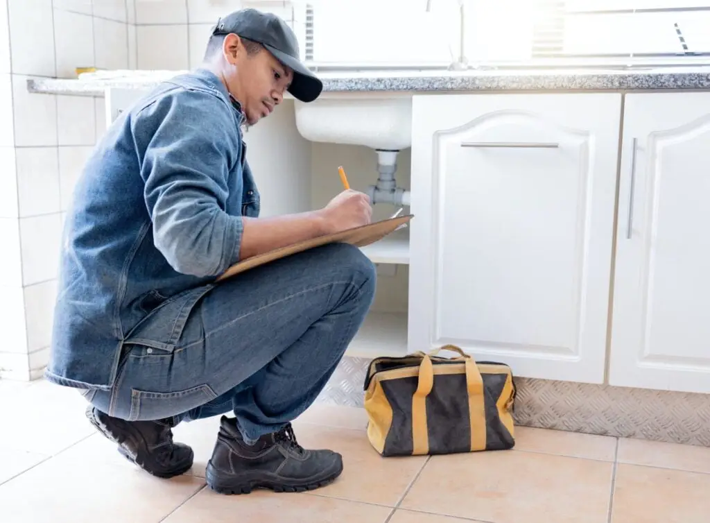 Las Vegas home inspections - inspecting plumbing under sink