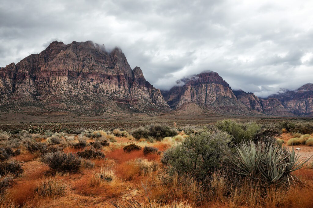 Landscape view of desert in Southern Nevada near Las Vegas