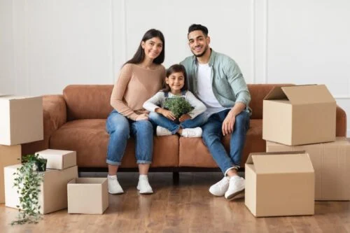 First Time Homebuyers in Las Vegas - Happy Family moving in their new home